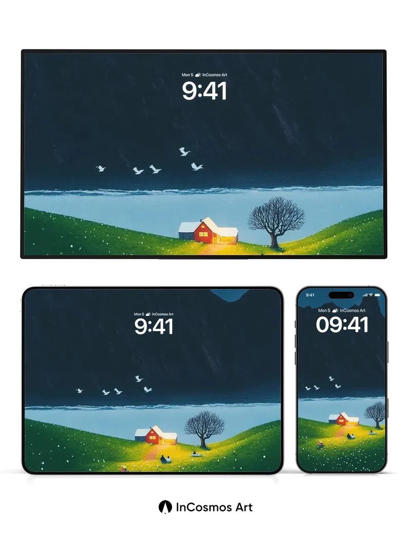 Serenity Valley Wallpaper with Whispering Light