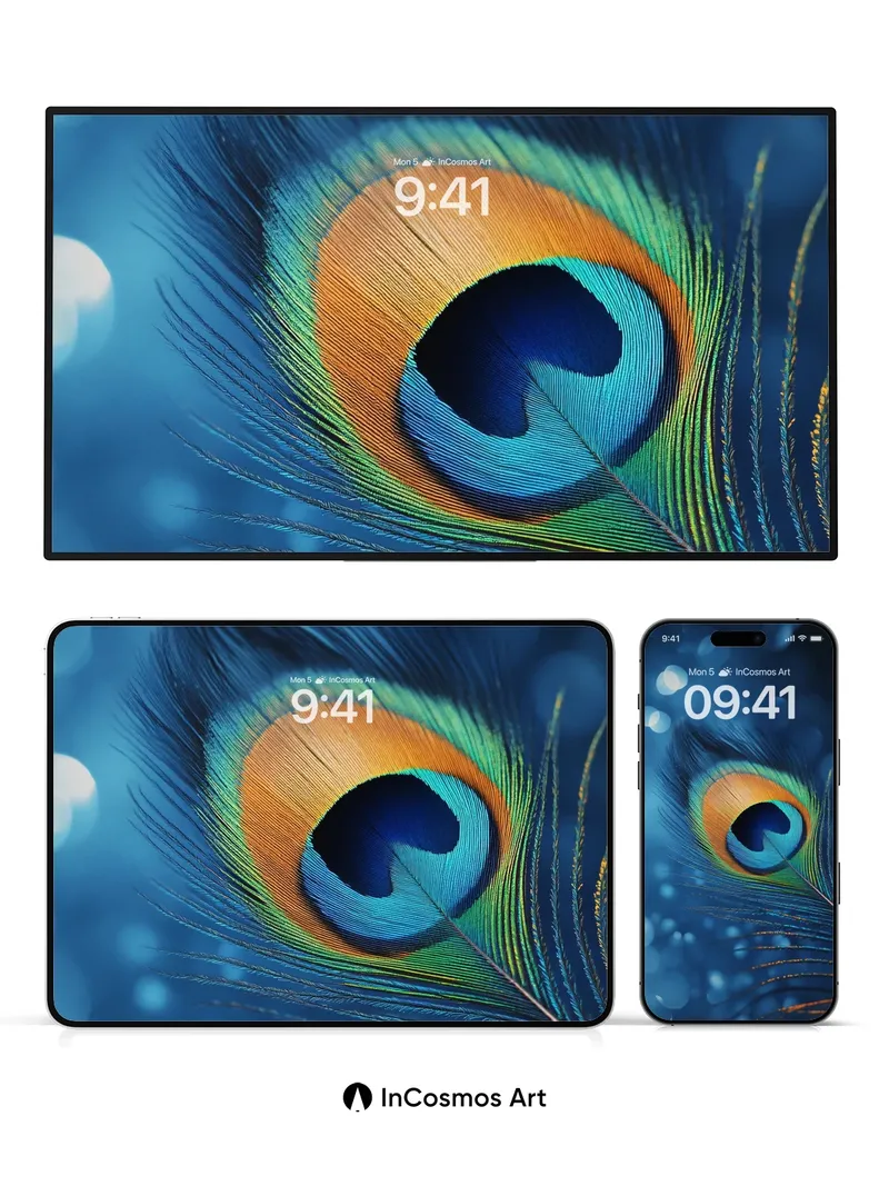 Iridescent Eye Wallpaper with Celestial Bokeh