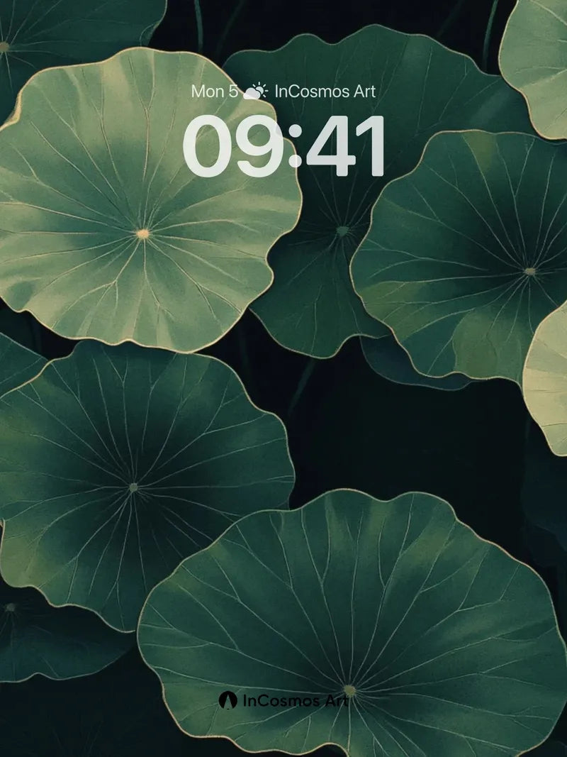 Serenity Lotus Wallpaper with Floating Light