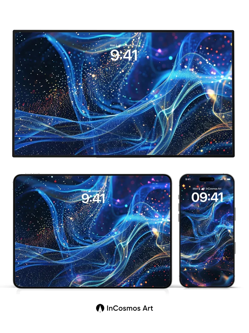 Cosmic Veil Wallpaper with Starlit Trails