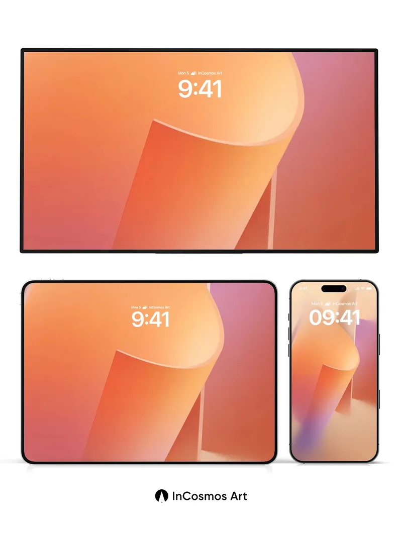 Luminous Fold Wallpaper with Soft Gradient Hues