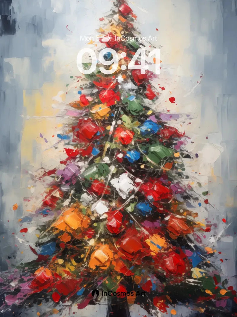 Festive Brushstroke Wallpaper with Starlit Crown wallpaper for iPhone, iPad & Mac