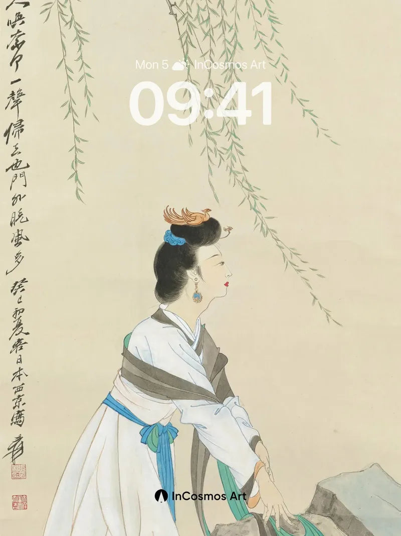 Whispering Willow Wallpaper with Ancient Grace