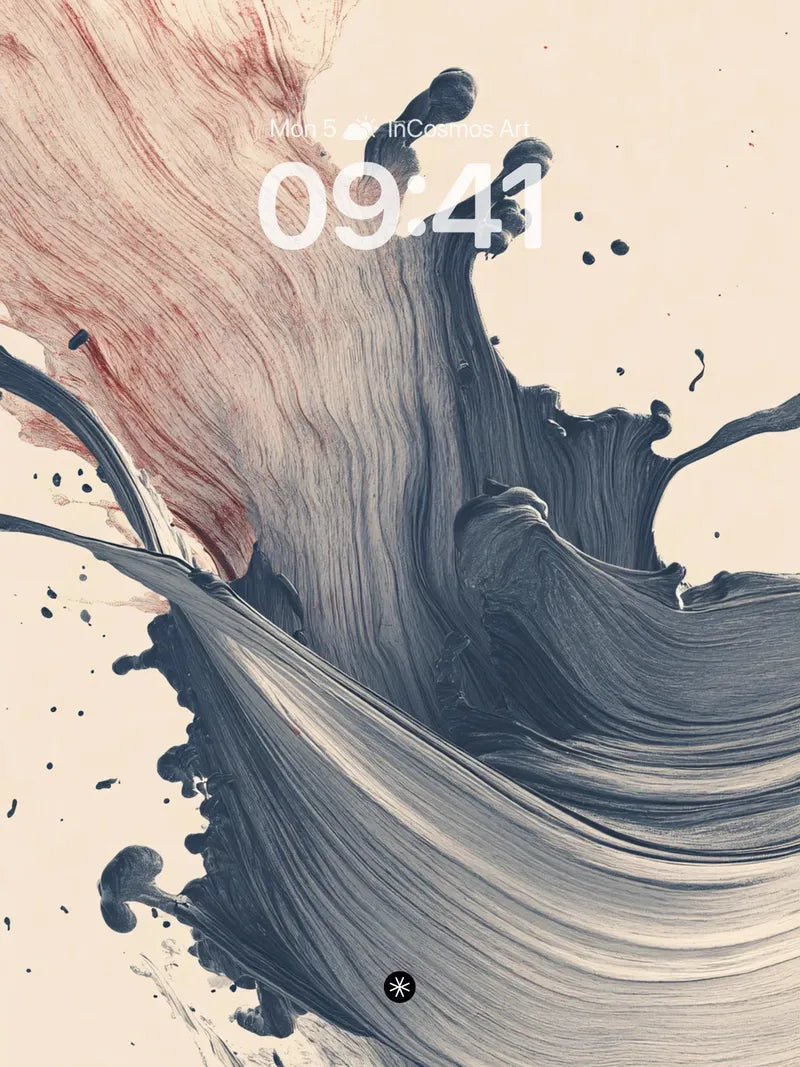 Fluid Tension Abstract Wallpaper in Crimson and Obsidian wallpaper for iPhone, iPad & Mac