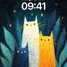Starry Whisker Wallpaper with Cosmic Cats wallpaper for iPhone, iPad & Mac