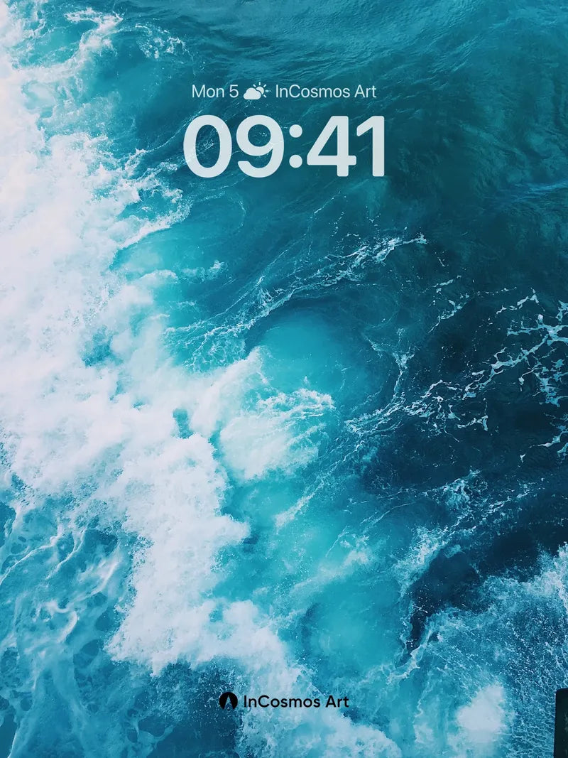 Turquoise Fury Wallpaper with Foaming Currents