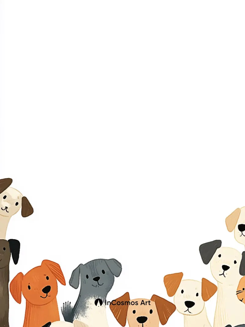 Whimsical Pup Parade Wallpaper with Playful Ears