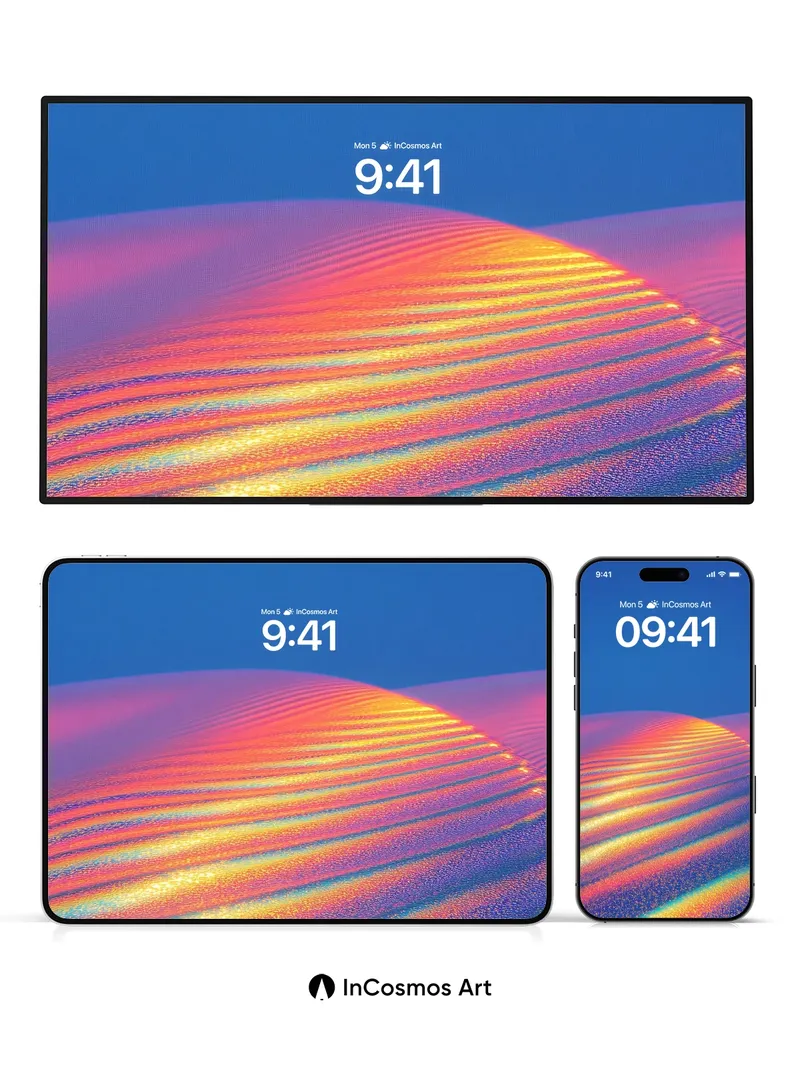 Neon Dune Wallpaper with Light Ripples