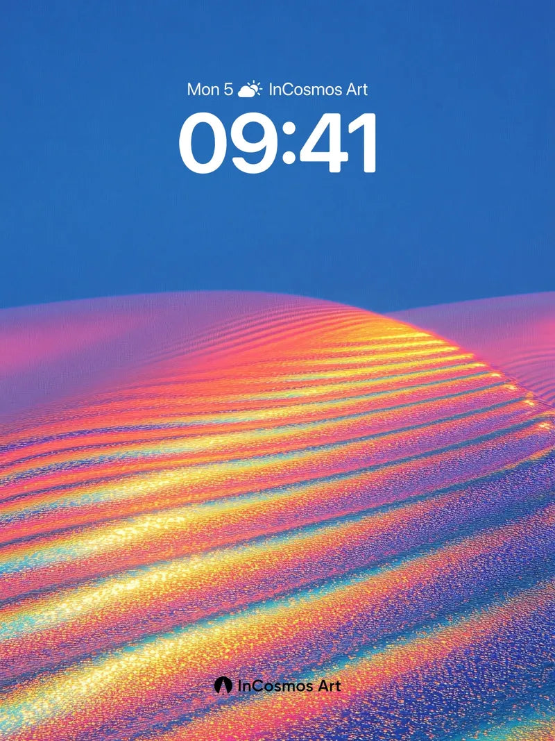 Neon Dune Wallpaper with Light Ripples