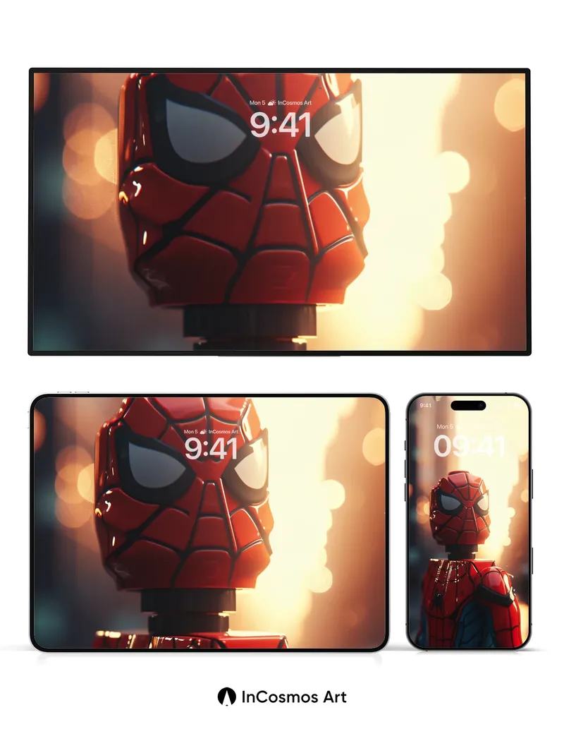 Sunset Sentinel Wallpaper with Lego Precision