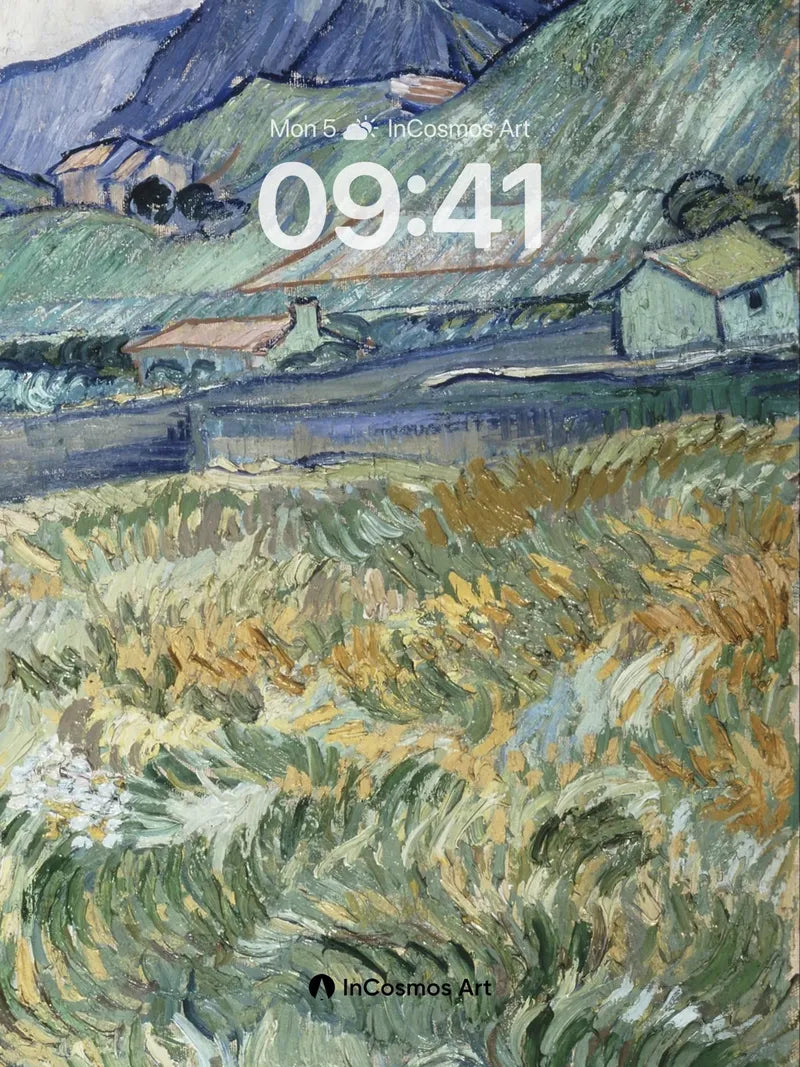 Whirlwind Field Wallpaper with Van Gogh's Touch