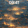 Golden Hush Wallpaper with Floating Lanterns wallpaper for iPhone, iPad & Mac