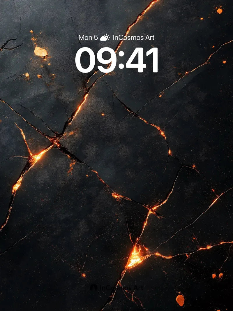 Fractured Ember Wallpaper with Lava Veins