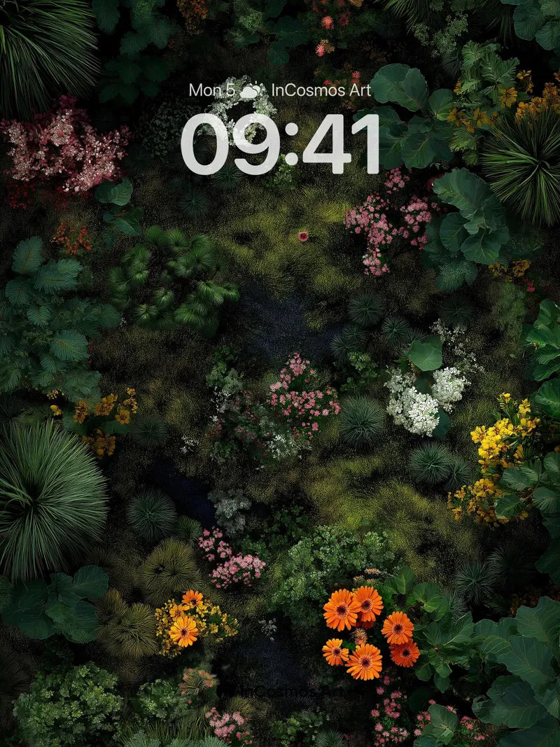 Midnight Garden Wallpaper with Hidden Blooms wallpaper for iPhone, iPad & Mac