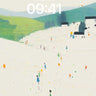 Minimalist Hillside Village Background