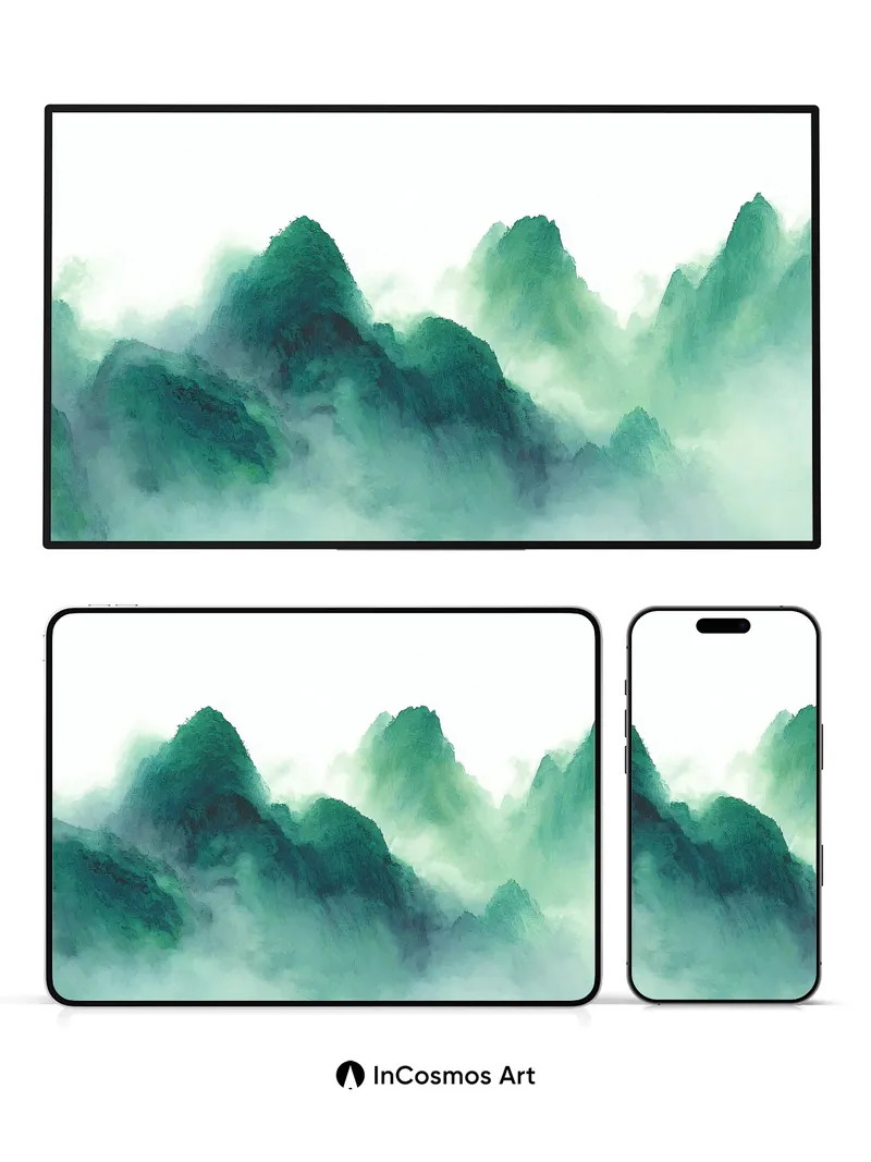 Serenity Peak Wallpaper with Mist Veils