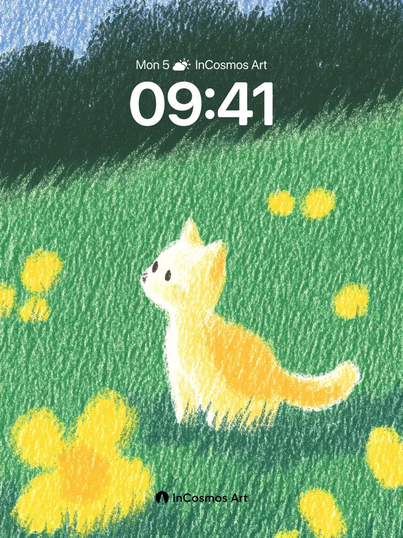 Golden Whisker Wallpaper with Dandelion Fields