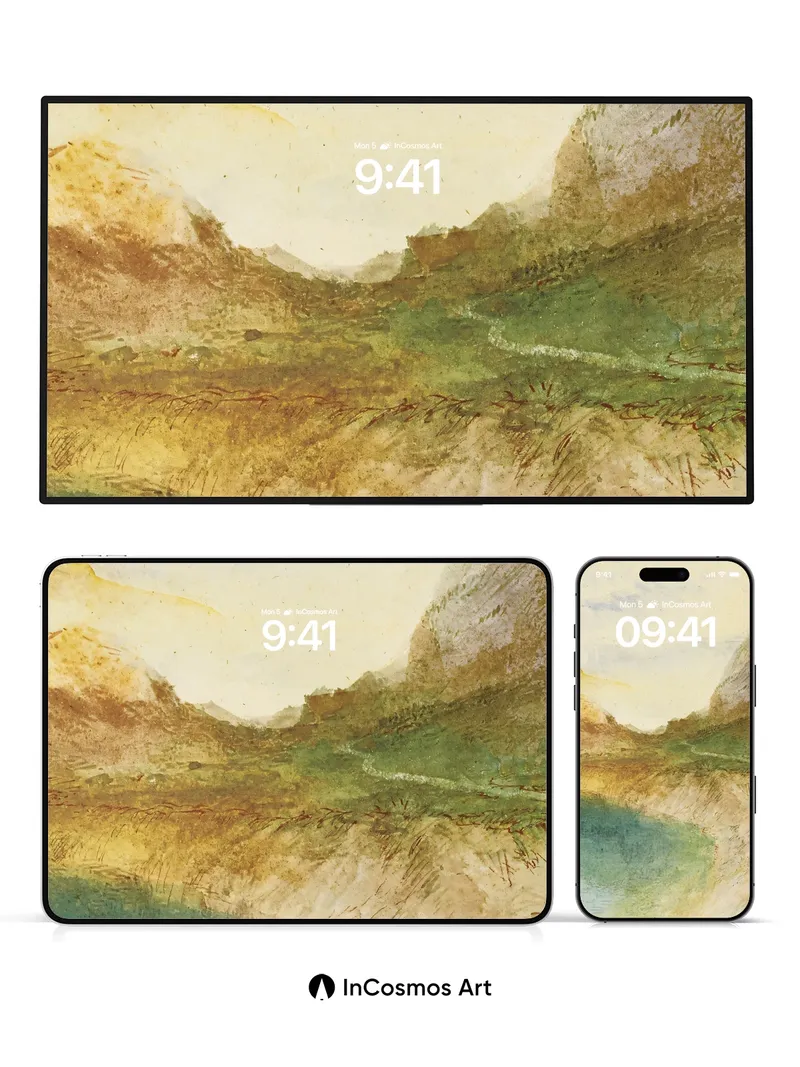 Serene Valley Wallpaper with Whispering Light