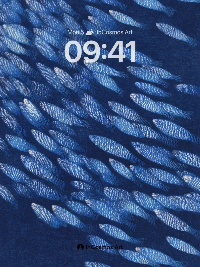 Serenity Swarm Wallpaper with Indigo Currents