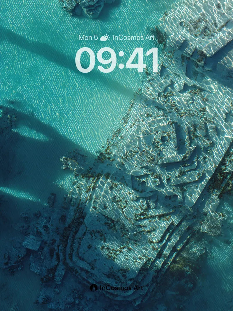 Coral Lattice Wallpaper with Sunlit Ripples