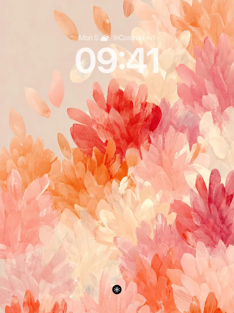 Petal Drift Wallpaper in Soft Coral Haze