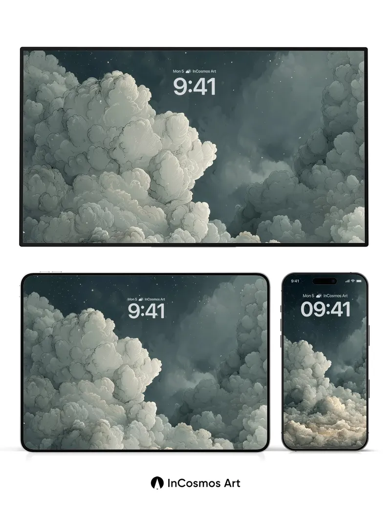 Stellar Drift Wallpaper with Cloud Canyons