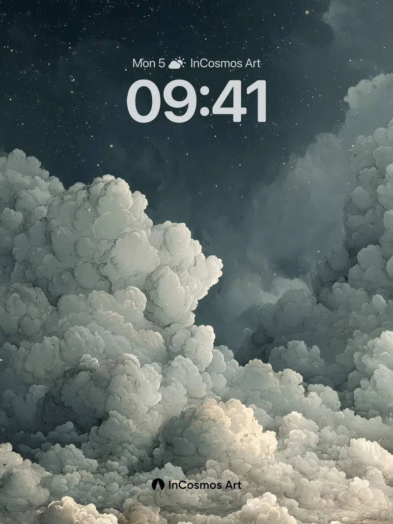 Stellar Drift Wallpaper with Cloud Canyons