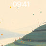Misty Hillside Village Wallpaper
