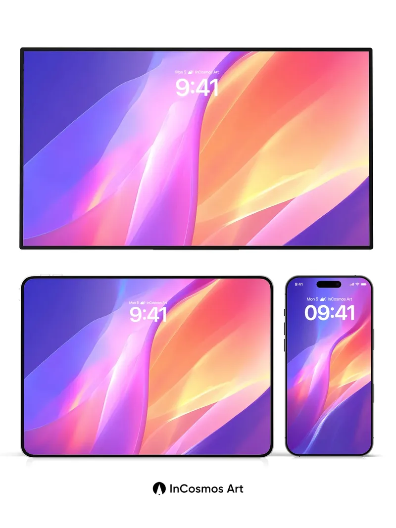 Luminous Wave Wallpaper with Ethereal Flow