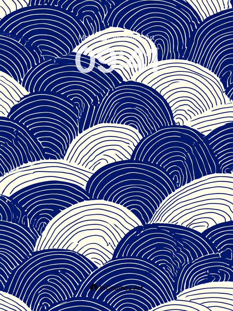 Serenity Wave Wallpaper in Indigo Depth