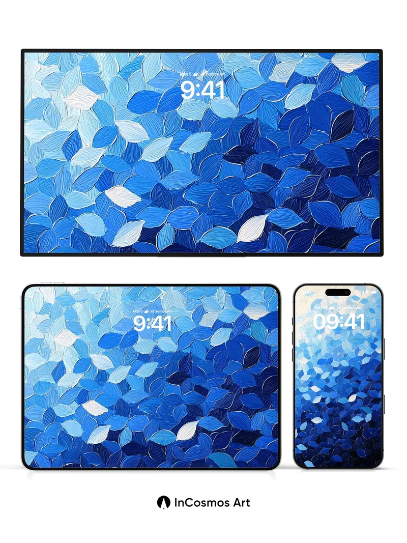 Oceanic Bloom Wallpaper with Whispering Petals