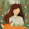 Serenity Fox Wallpaper with Whispering Grass wallpaper for iPhone, iPad & Mac