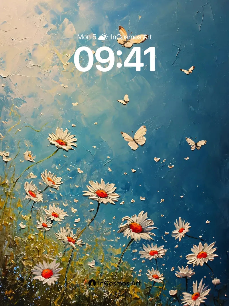 Serenity Bloom Wallpaper with Fluttering Wings