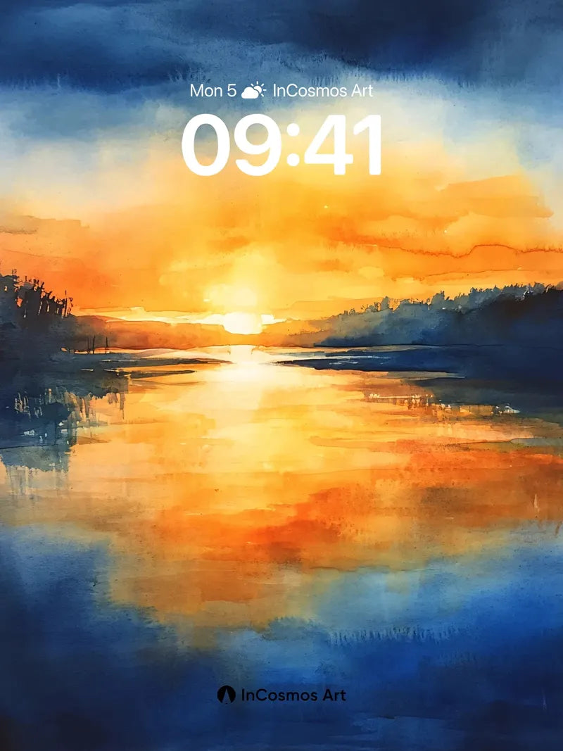 Serenity Sunset Wallpaper with Liquid Light