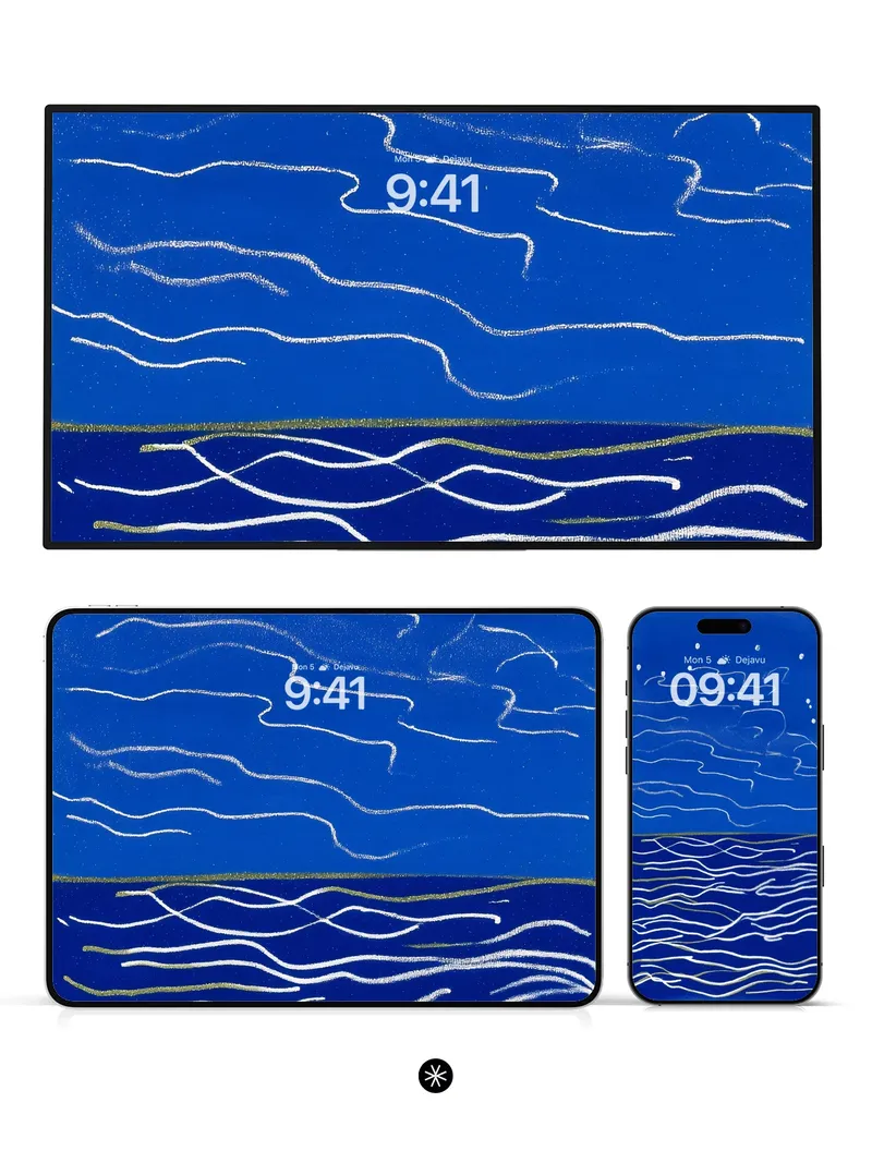 Serene Flow Abstract Ocean Wallpaper