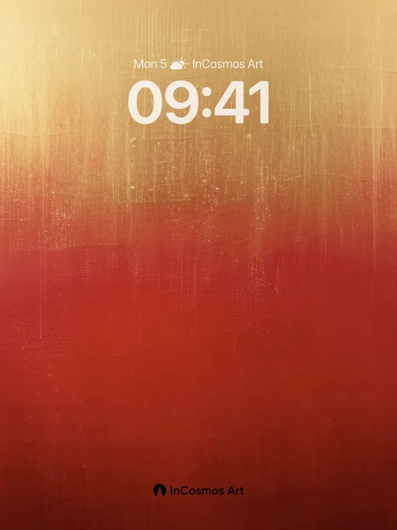 Crimson Horizon Wallpaper with Golden Fade