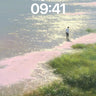 Serenity Shore Wallpaper with Golden Light Dust wallpaper for iPhone, iPad & Mac