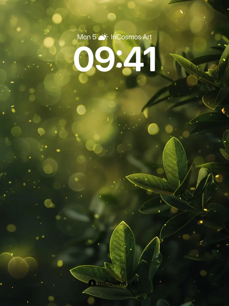 Golden Hush Wallpaper with Floating Light