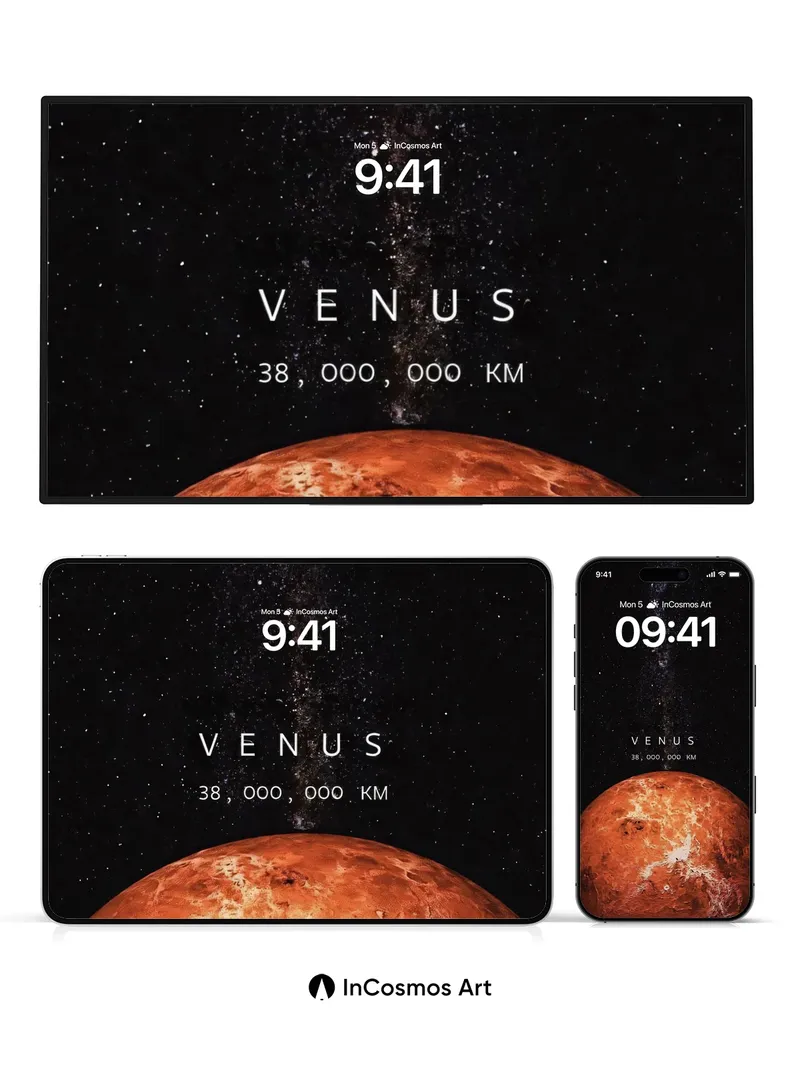 Cosmic Ember Wallpaper with Starlit Veil