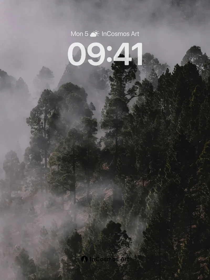 Misty Forest Wallpaper with Whispering Pines