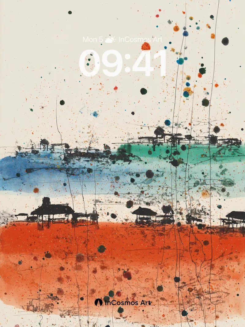 Serene Splash Abstract Wallpaper with Vibrant Accents wallpaper for iPhone, iPad & Mac