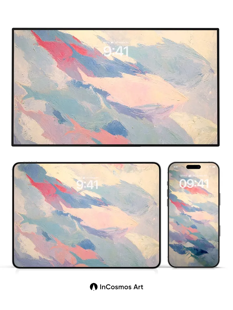 Whispering Tides Wallpaper with Ethereal Fish