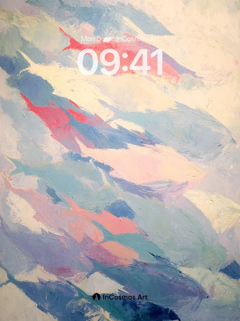 Whispering Tides Wallpaper with Ethereal Fish