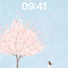 Serenity Bloom Wallpaper with Floating Petals wallpaper for iPhone, iPad & Mac