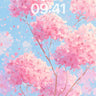 Soft Petal Drift Wallpaper in Pale Sky wallpaper for iPhone, iPad & Mac