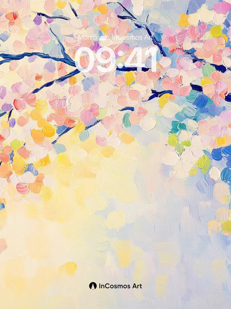 Pastel Mirage Wallpaper with Floating Blooms