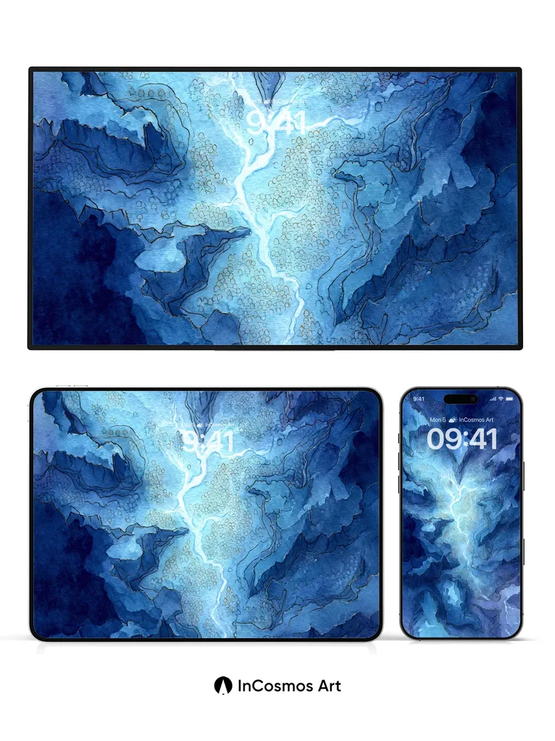 Frost Vein Wallpaper with Ethereal Light