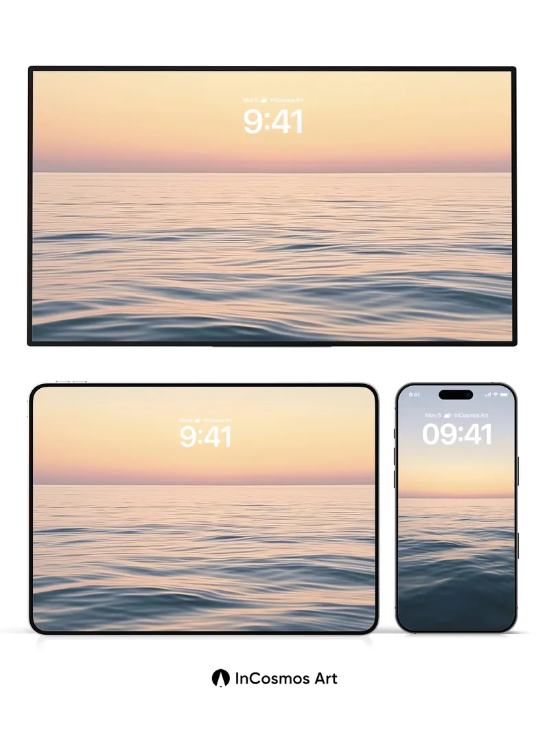 Serenity Horizon Wallpaper with Golden Breath