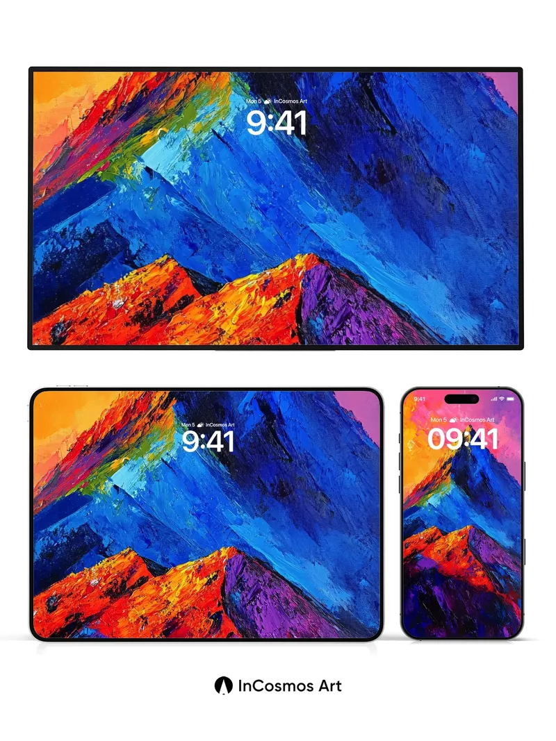 Electric Summit Wallpaper with Chromatic Peaks