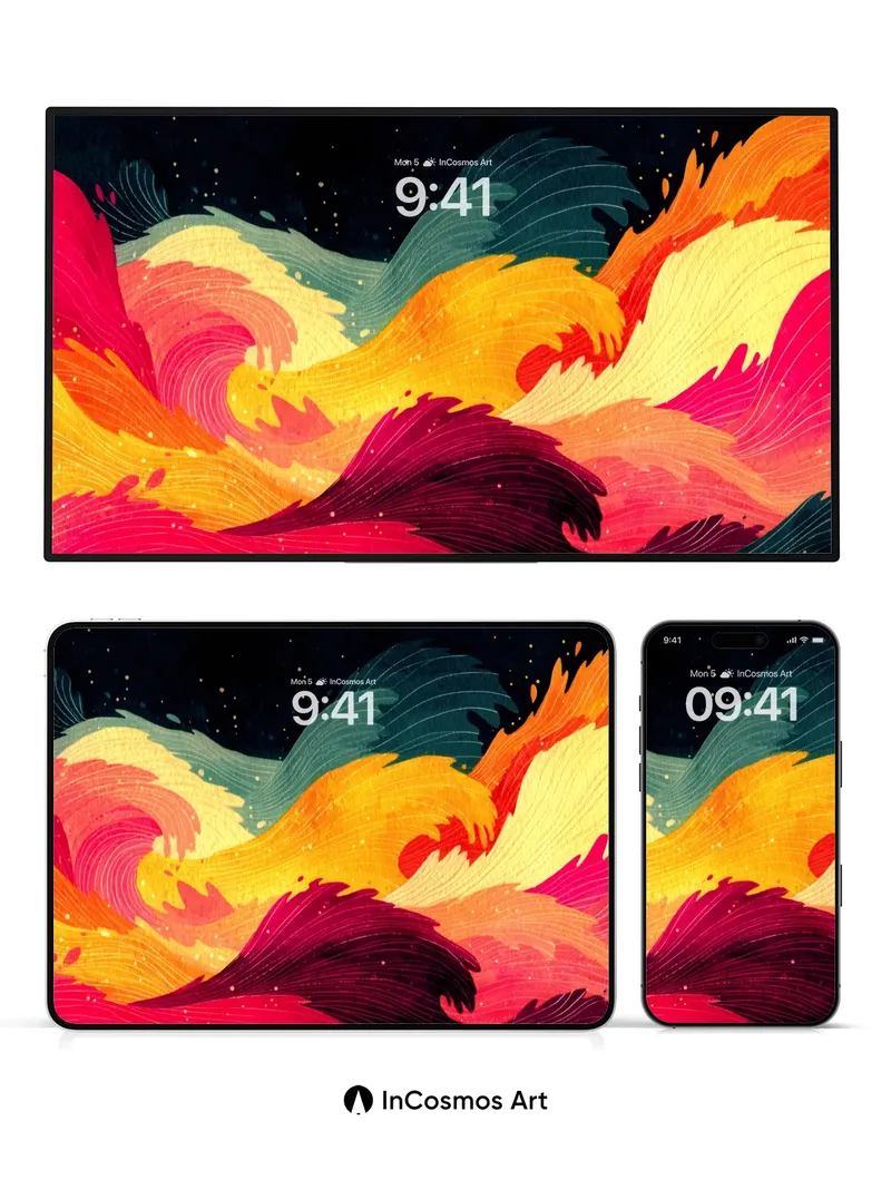 Cosmic Feather Wallpaper with Starlit Veins